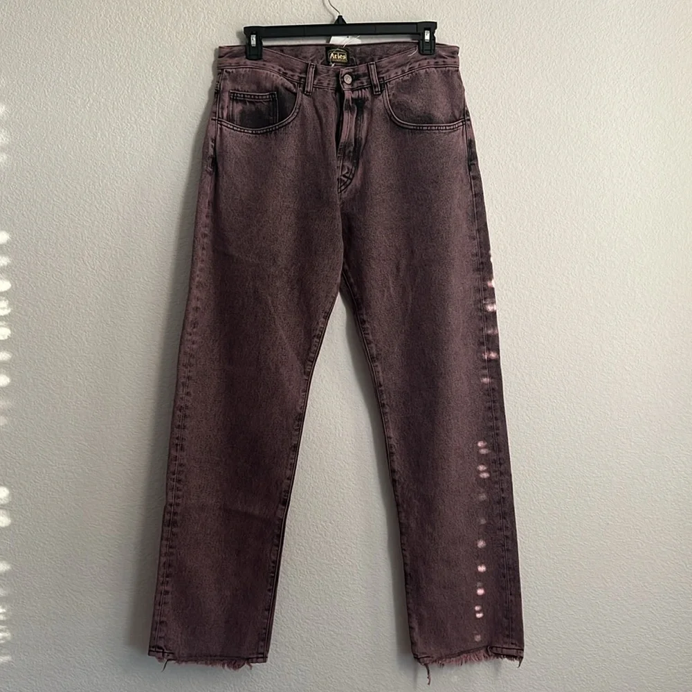 ARIES Acid Wash Batten Jeans in Rose-Pink, NEW, Size 32